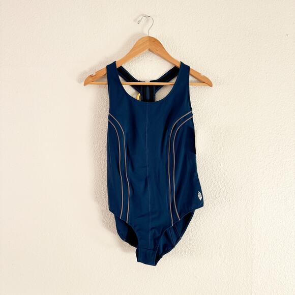 Free People movement Bodysuit Womens medium Navy Delta Activewear - Picture 1 of 9